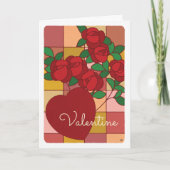 Valentine Rose aus festem Glas Karte (Vorderseite)