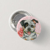 Valentine Rose Australian Cattle Dog Button (Vorne & Hinten)