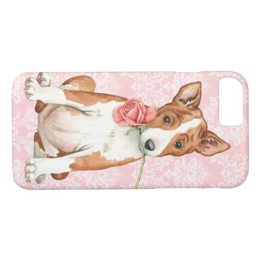 Valentine-Rose Basenji Case-Mate iPhone Hülle (Rückseite (Horizontal))