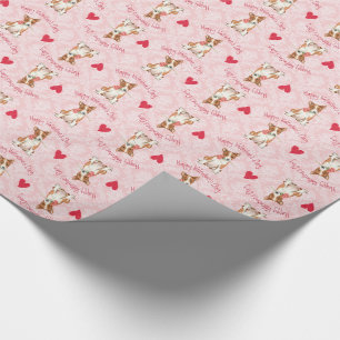 Valentine Rose Basenji Geschenkpapier