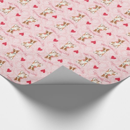 Valentine Rose Basenji Geschenkpapier (Ecke)