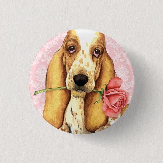 Valentine Rose Basset Button (Vorderseite)