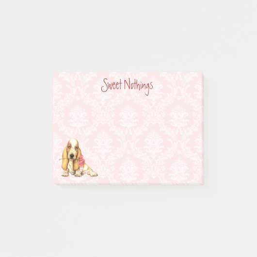 Valentine Rose Basset Post-it Klebezettel (Vorderseite)