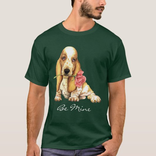 Valentine Rose Basset T-Shirt (Vorderseite)