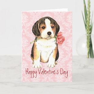 Valentine Rose Beagle Feiertagskarte