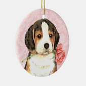 Valentine Rose Beagle Keramikornament (Rechts)