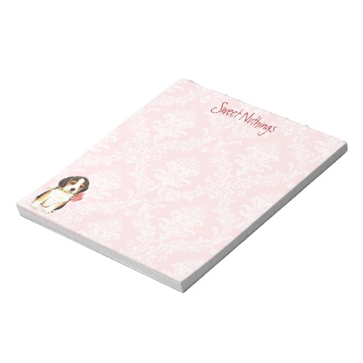 Valentine Rose Beagle Notizblock (Rotiert)