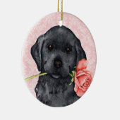Valentine Rose Black Lab Keramikornament (Rechts)