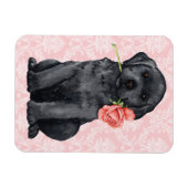 Valentine Rose Black Lab Magnet (Horizontal)