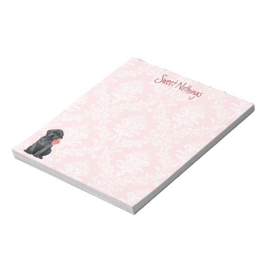 Valentine Rose Black Lab Notizblock (Rotiert)