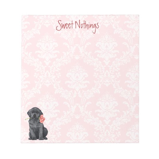 Valentine Rose Black Lab Notizblock (Vorderseite)