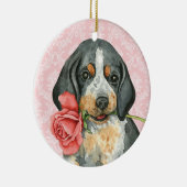 Valentine Rose Bluetick Keramik Ornament (Rechts)