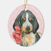 Valentine Rose Bluetick Keramik Ornament (Links)