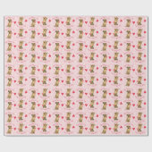 Valentine Rose Border Terrier Geschenkpapier (Flach)