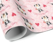 Valentine Rose Boston Terrier Geschenkpapier (Rolleneckpunkt)