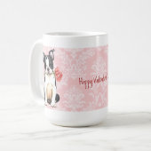 Valentine Rose Boston Terrier Kaffeetasse (Vorderseite Links)