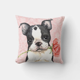 Valentine Rose Boston Terrier Kissen