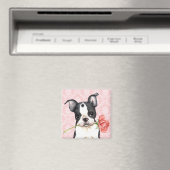 Valentine Rose Boston Terrier Magnet (In Situ (Geschirrspüler))