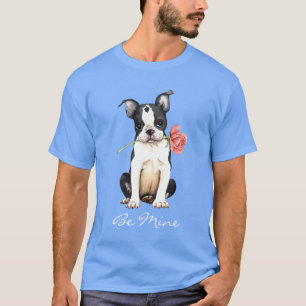 Valentine Rose Boston Terrier T - Shirt