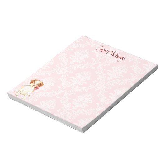 Valentine Rose Brittany Notizblock (Rotiert)