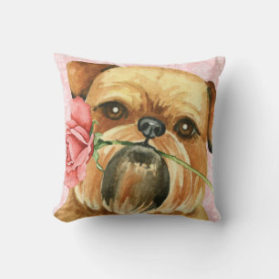 Valentine Rose Brussels Griffon Kissen