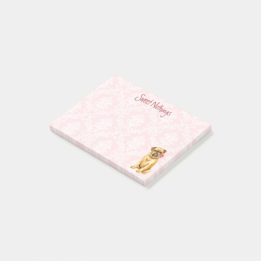 Valentine Rose Brussels Griffon Post-it Klebezettel (angewinkelt)