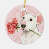 Valentine Rose Bull Terrier Keramikornament (Vorne)