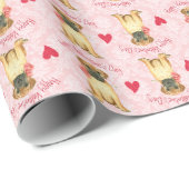 Valentine Rose Bullmastiff Wrapping Paper Geschenkpapier (Rolleneckpunkt)