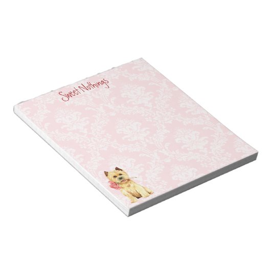 Valentine Rose Cairn Terrier Notepad Notizblock (angewinkelt)