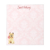 Valentine Rose Cairn Terrier Notepad Notizblock (Vorderseite)