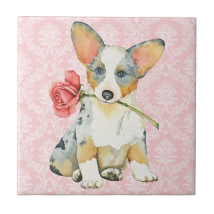 Valentine Rose Cardigan Welsh Corgi Fliese