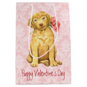 Valentine Rose Chesapeake Bay Retriever Mittlere Geschenktüte (Vorderseite)