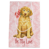 Valentine Rose Chesapeake Bay Retriever Mittlere Geschenktüte (Rückseite)