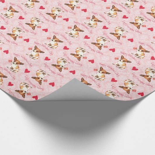 Valentine Rose Chihuahua Geschenkpapier (Ecke)