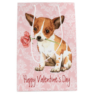 Valentine Rose Chihuahua Mittlere Geschenktüte