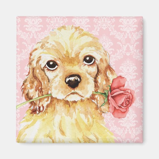 Valentine Rose Cocker Magnet (Vorne)