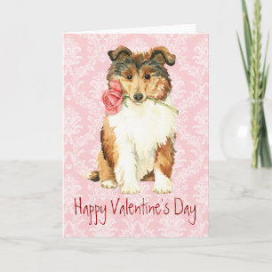 Valentine Rose Collie Feiertagskarte
