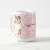 Valentine Rose Collie Kaffeetasse (Vorderseite Links)