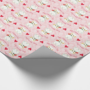 Valentine Rose Coton de Tulear Geschenkpapier