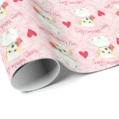 Valentine Rose Coton de Tulear Geschenkpapier (Rolleneckpunkt)