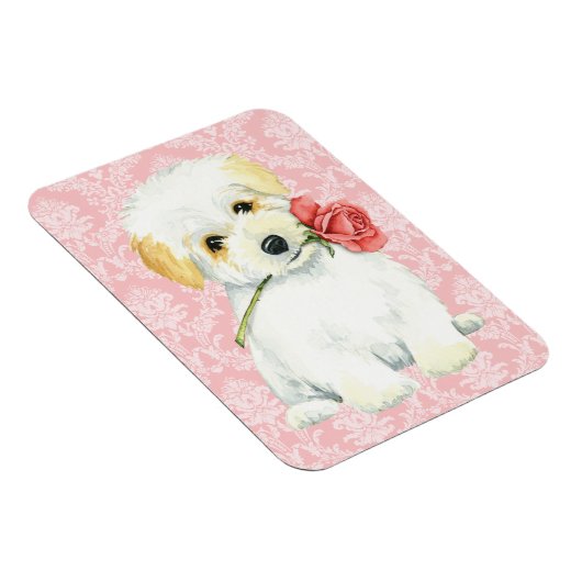 Valentine Rose Coton de Tulear Magnet (Rechte Seite)