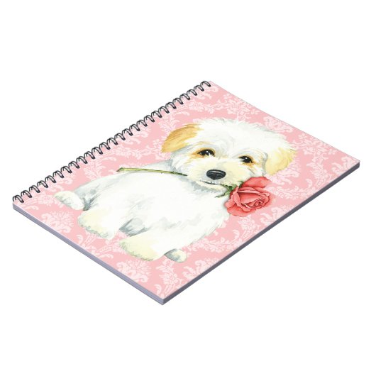 Valentine Rose Coton de Tulear Notizblock (Linke Seite)