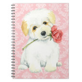 Valentine Rose Coton de Tulear Notizblock (Vorderseite)