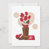 Valentine Rose Cowboy Boot Feiertagskarte (Vorderseite)