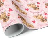 Valentine Rose Dackel Geschenkpapier (Rolleneckpunkt)