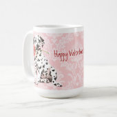 Valentine Rose Dalmatiner Kaffeetasse (Vorderseite Links)