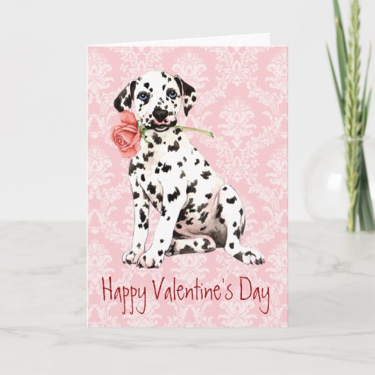 Valentine Rose Damatian Feiertagskarte (Vorderseite)