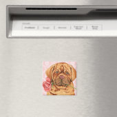 Valentine Rose Dogue de Bordeaux Magnet (In Situ (Geschirrspüler))