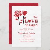 Valentine Rose Einladung (Vorne/Hinten)