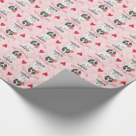 Valentine Rose English Cocker Spanel Geschenkpapier (Ecke)